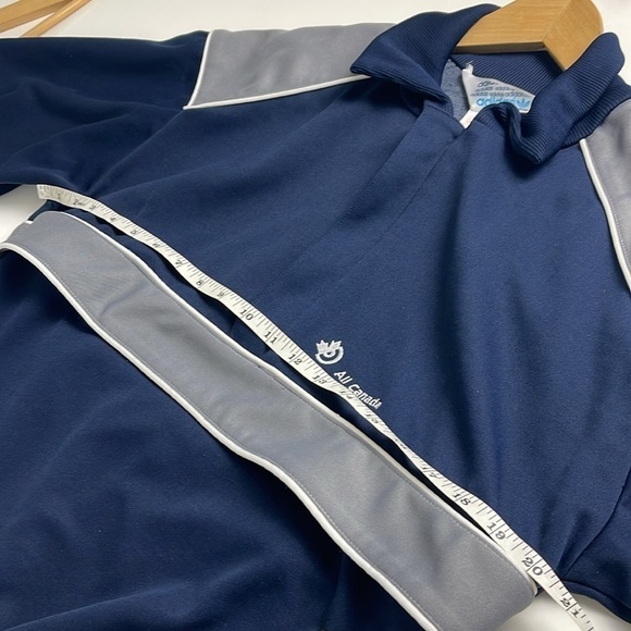 Adidas Vintage 80s 1/2Zip Pullover - Blue and Grey, Size Medium - Picture 5 of 8